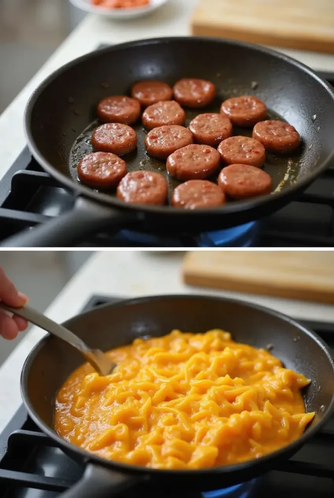 Homemade Egg Sausage and Cheese Breakfast recipe