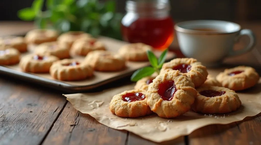 chestnut flour thumbprint cookies