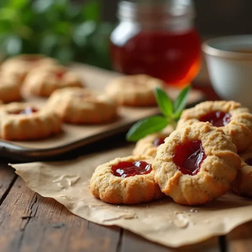 chestnut flour thumbprint cookies