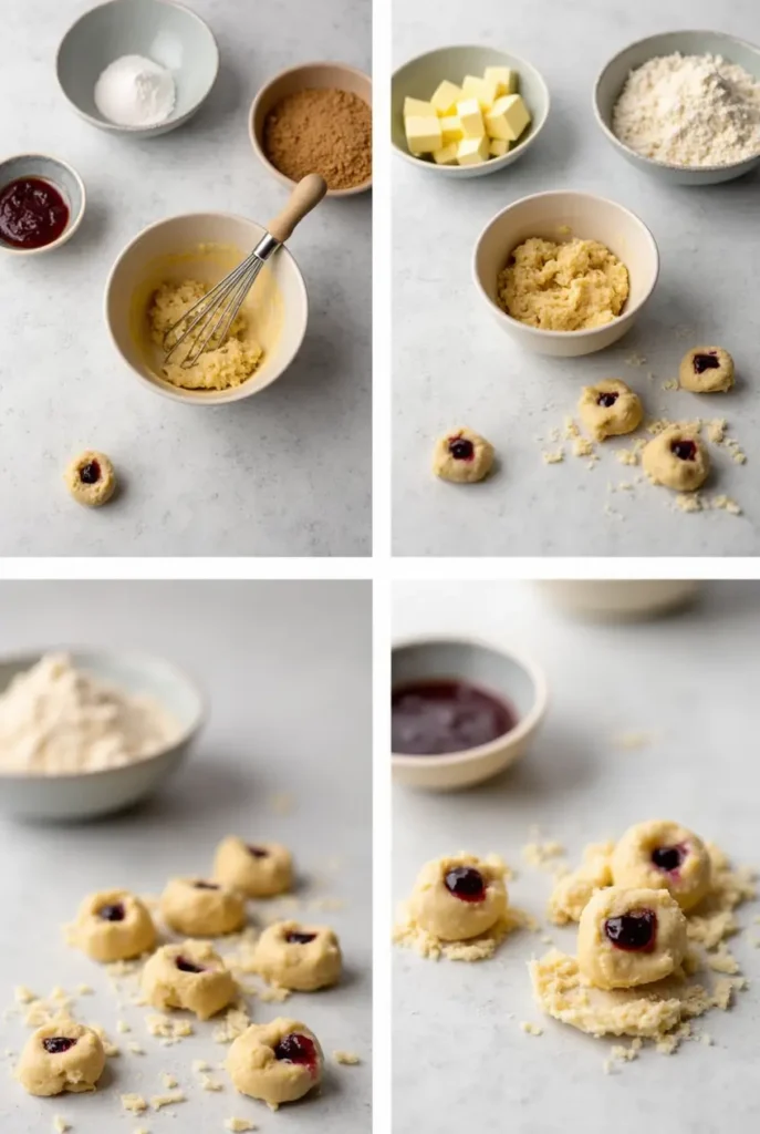 chestnut flour thumbprint cookies