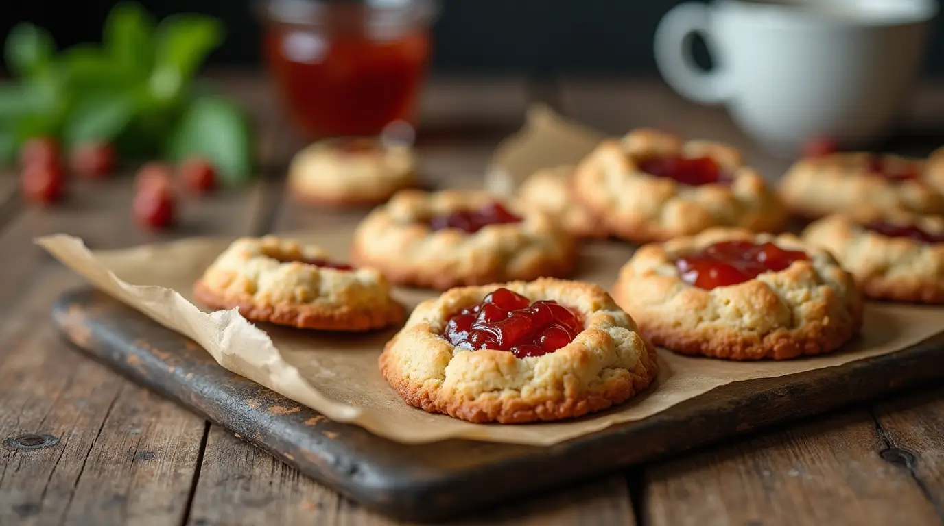 chestnut flour thumbprint cookies