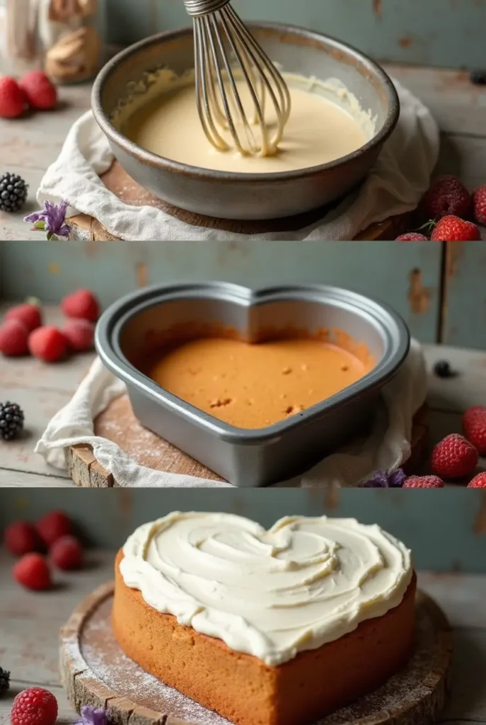 vintage heart cake