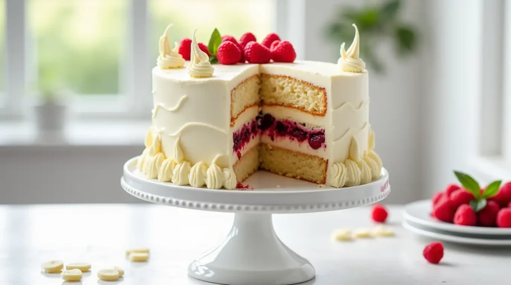 White Chocolate Raspberry Cake