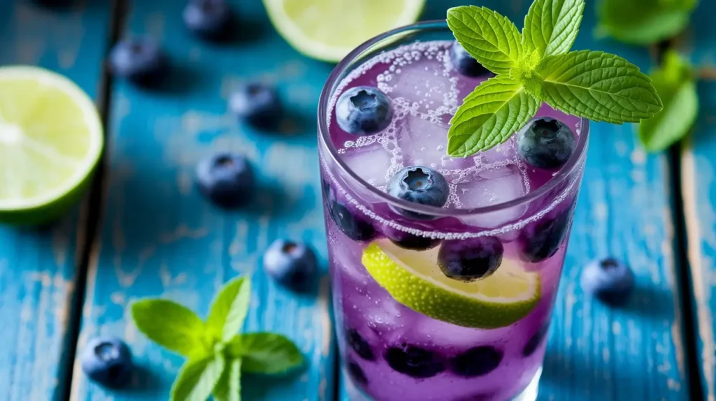 blueberry mojito mocktail