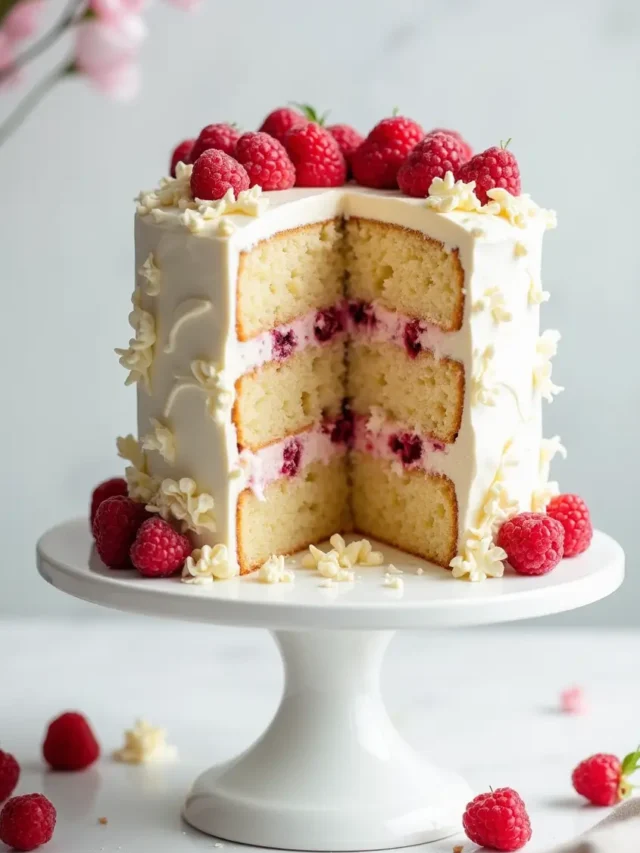 White Chocolate Raspberry Cake