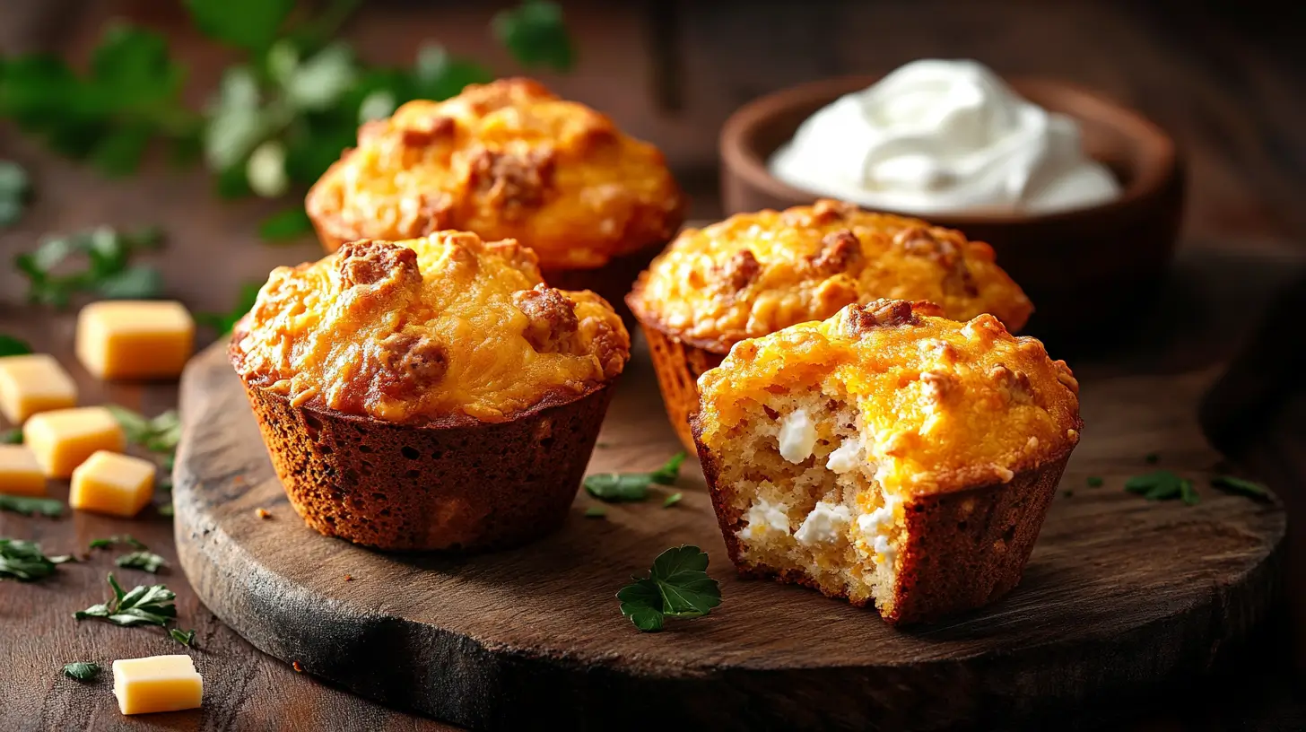 High Protein Muffins with Turkey & Cheddar