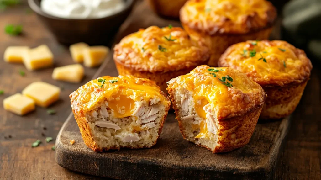 High Protein Muffins with Turkey & Cheddar