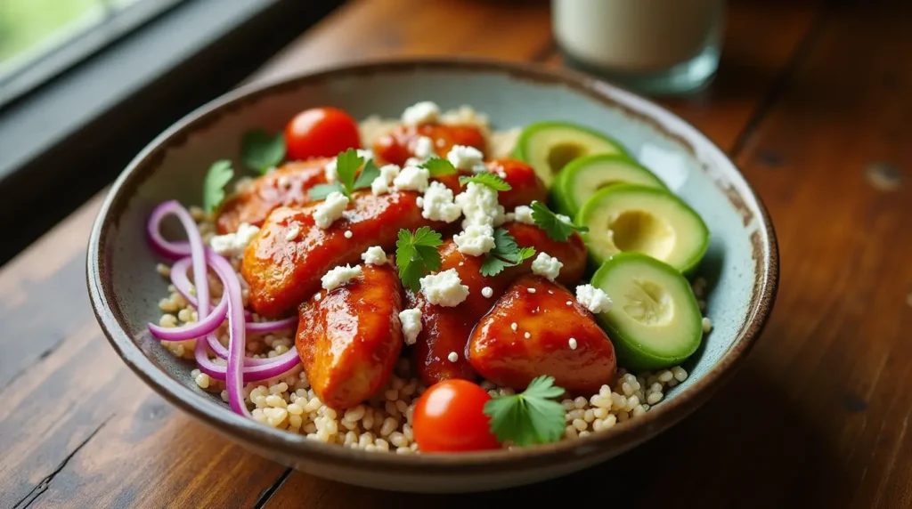hot honey chicken bowls