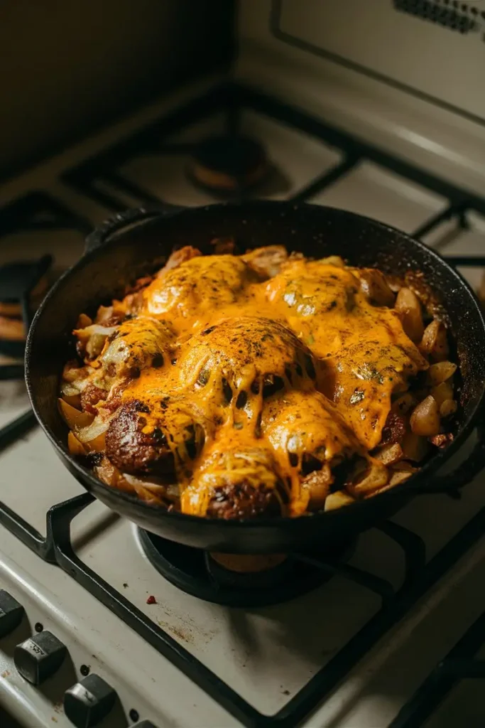 Cheesy Hamburger Potato Skillet