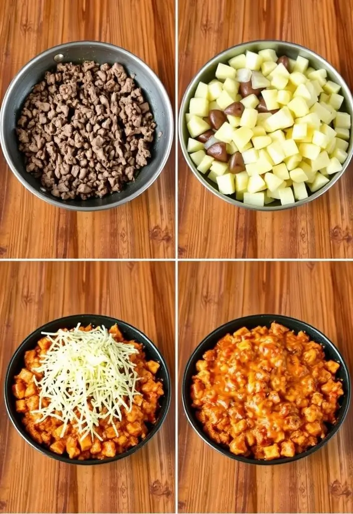 Cheesy Hamburger Potato Skillet