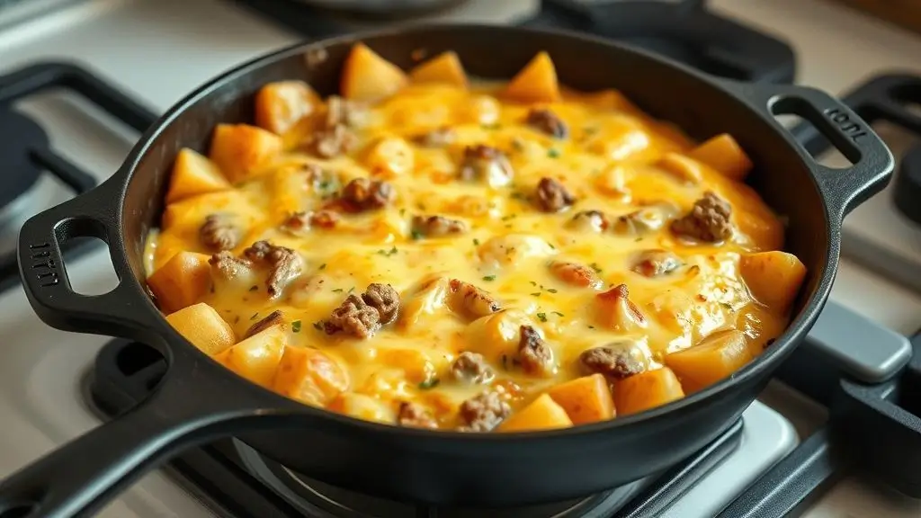 Cheesy Hamburger Potato Skillet