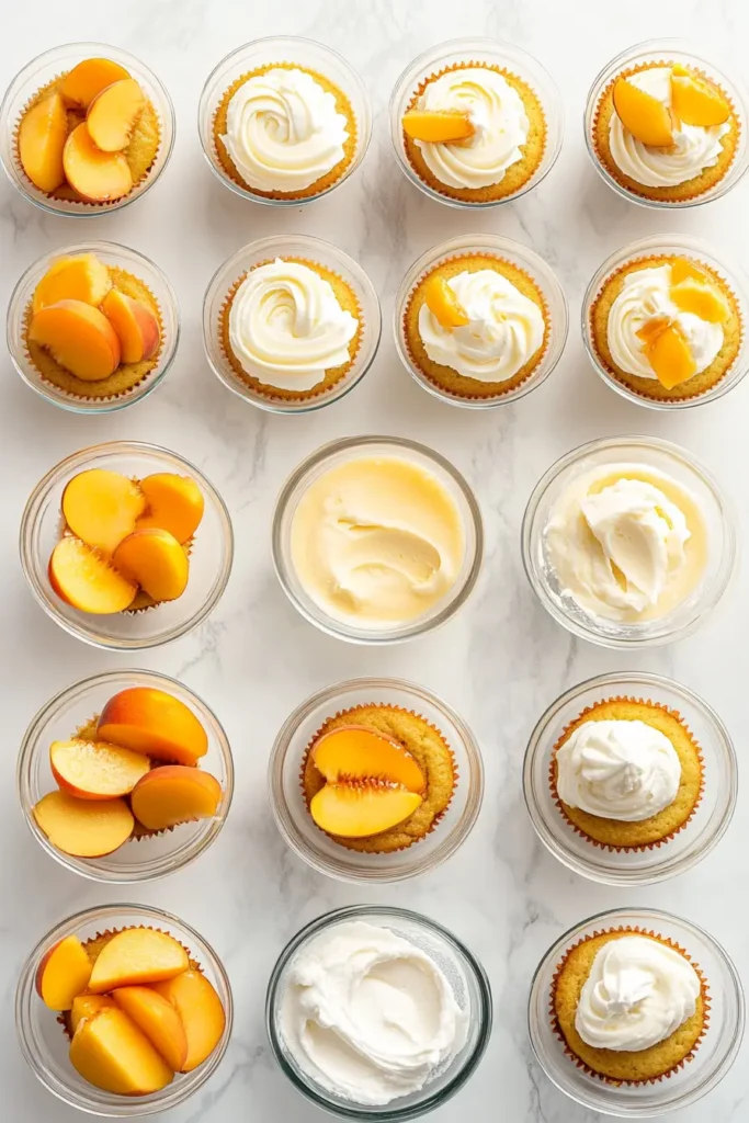 Honey Peach Cream Cheese Cupcakes