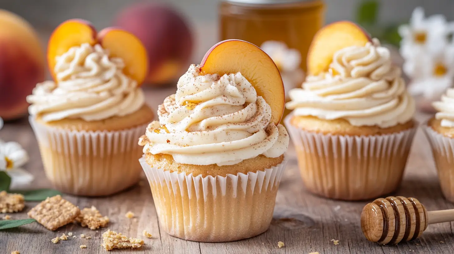 Honey Peach Cream Cheese Cupcakes