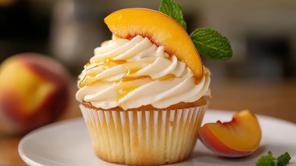 Honey Peach Cream Cheese Cupcakes