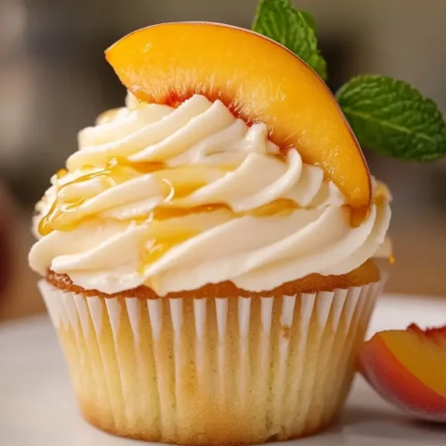 Honey Peach Cream Cheese Cupcakes