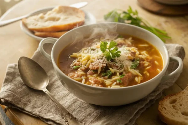 The Best Italian Orzo and Hamburger Soup Recipe