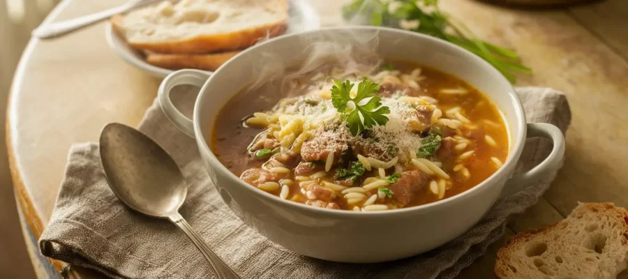 The Best Italian Orzo and Hamburger Soup Recipe