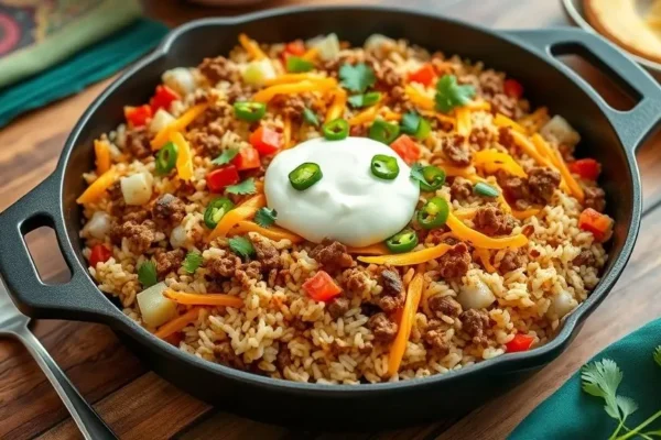 Homemade Mexican Taco Rice Skillet Recipe