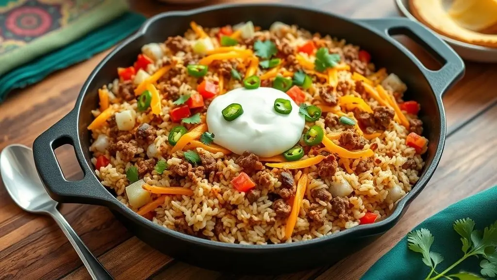 Mexican Taco Rice Skillet