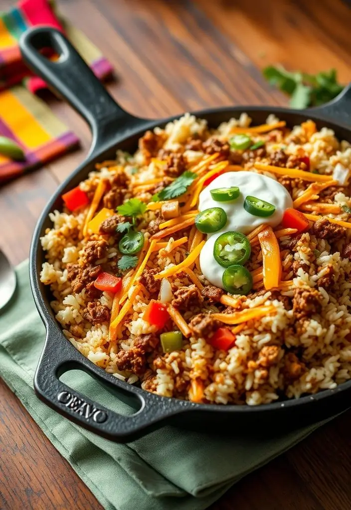 Mexican Taco Rice Skillet
