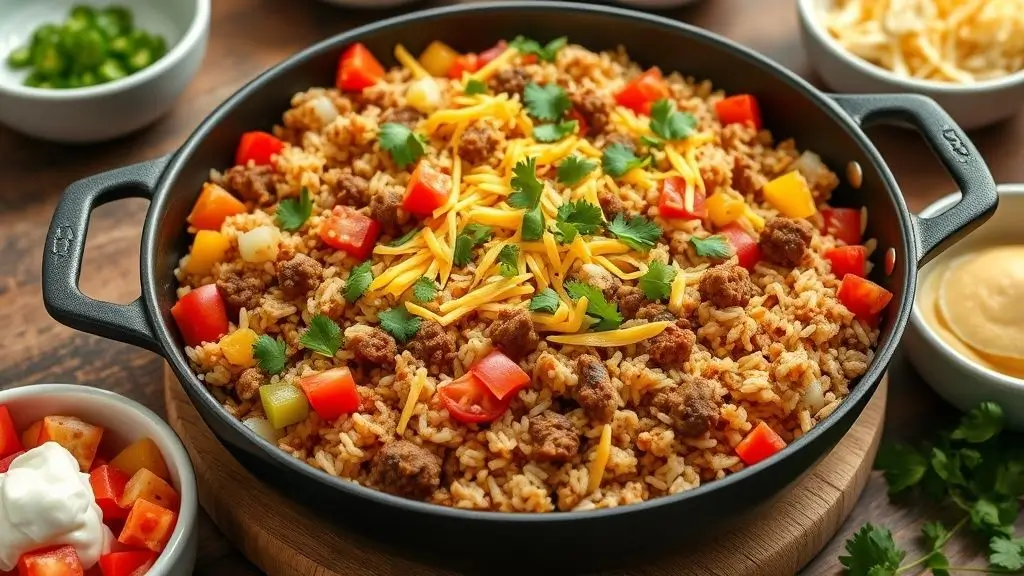 Mexican Taco Rice Skillet