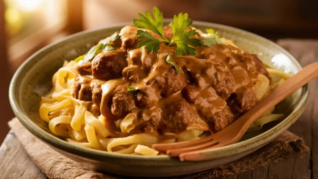 Quick Hamburger Stroganoff Recipe