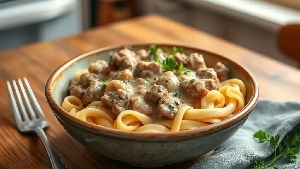 Quick Hamburger Stroganoff Recipe