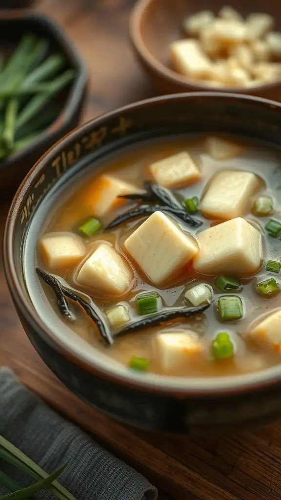Low Calorie Dinner 23. Japanese Miso Soup with Tofu