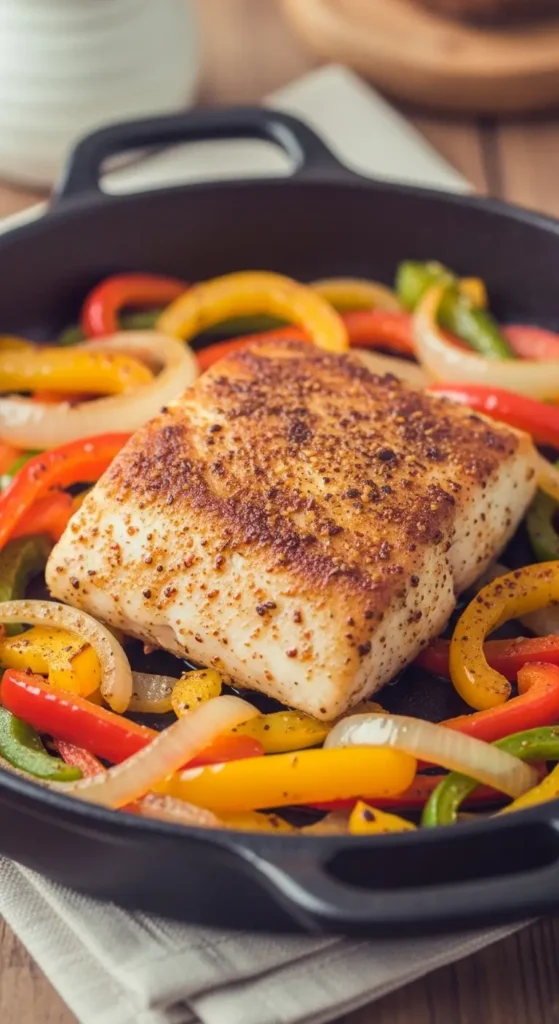 Low Calorie Dinner 4. Cajun Fish with Peppers