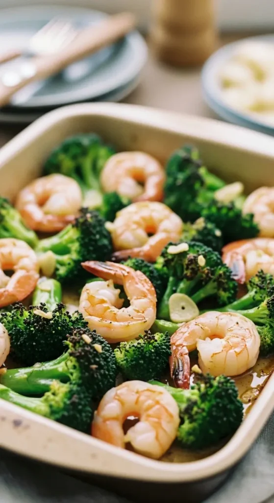 Low Calorie Dinner 8. Shrimp and Broccoli Bake