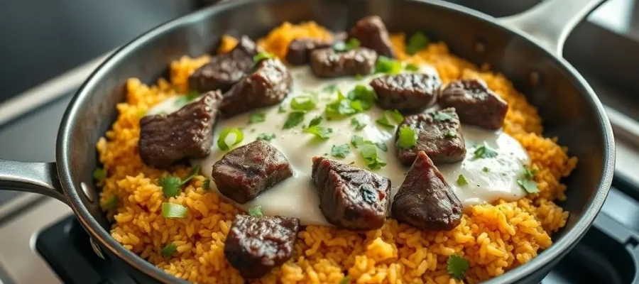 The Best Cheese Steak & Rice Recipe