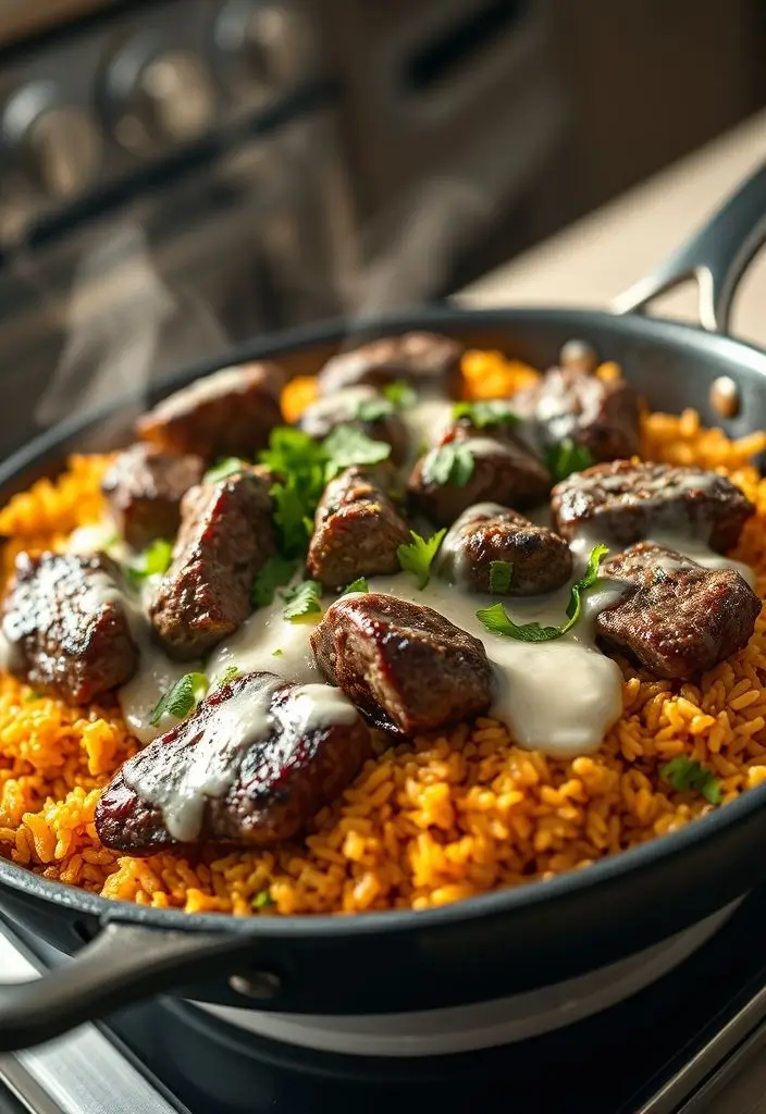 Cheese Steak & Rice