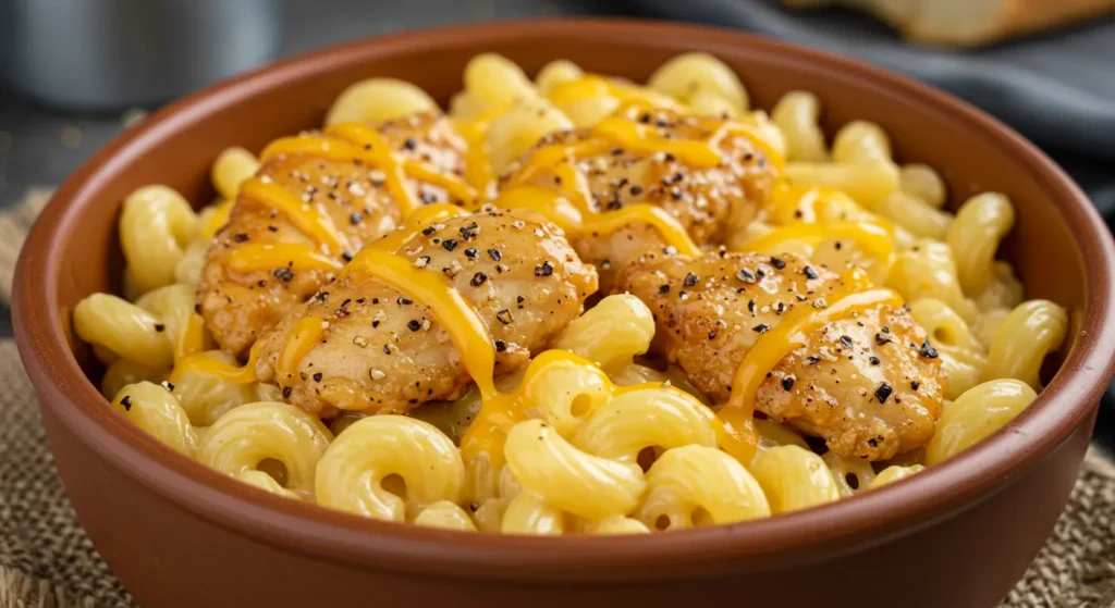 Creamy Honey Pepper Chicken Mac and Cheese