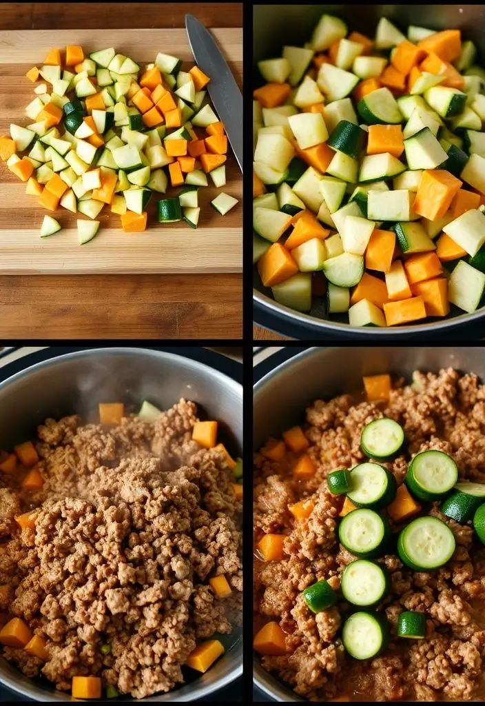 Ground Beef Zucchini Sweet Potato Skillet
