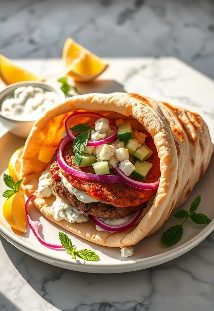 Recipe #2: Mediterranean Lamb-Style Burger (Using Beef)