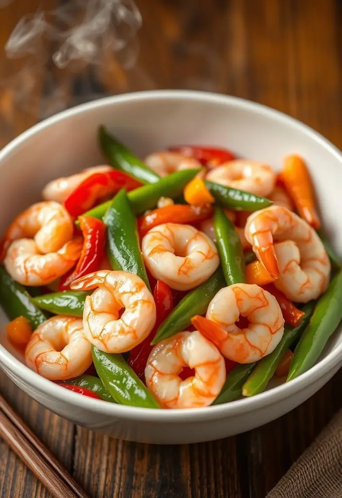 6. Shrimp and Veggie Stir-Fry (285 calories, 29g protein)