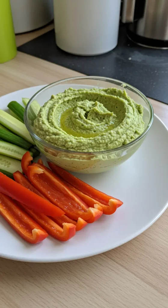 8. Edamame Hummus with Veggies