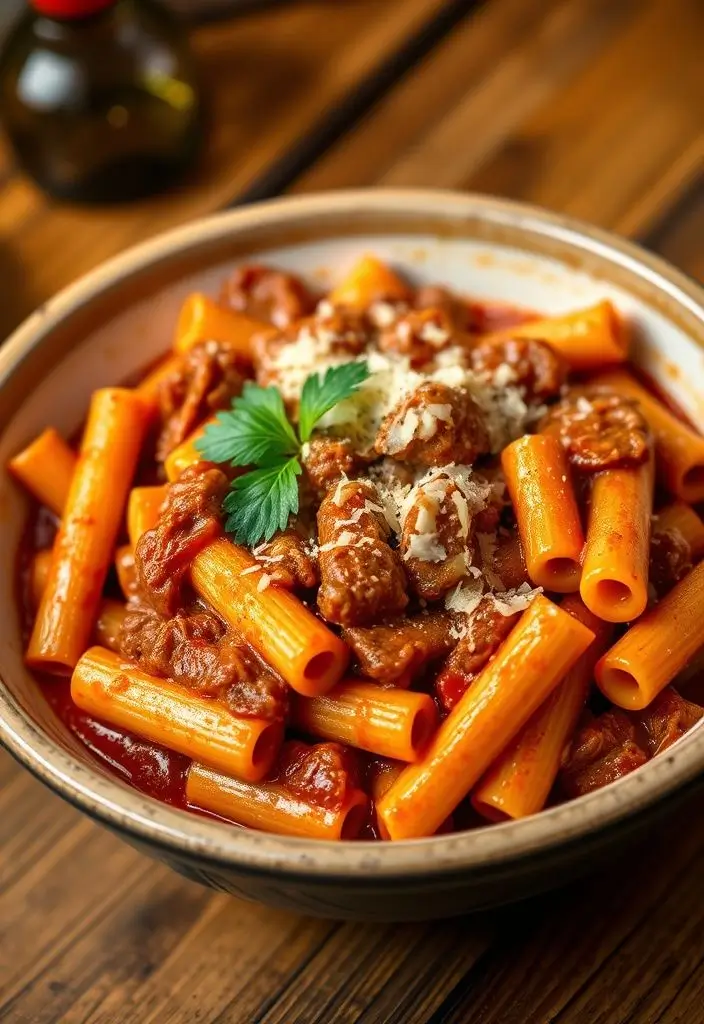 Beef Pasta in Tomato Sauce