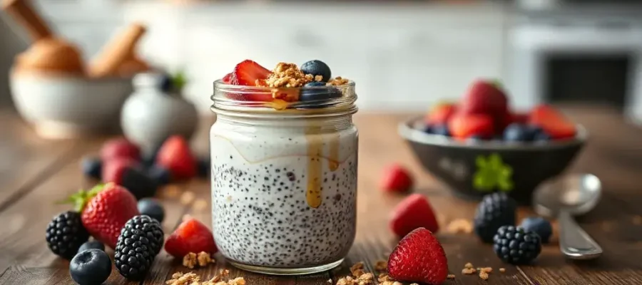 Chia Seed Pudding (185 calories, 12g protein)