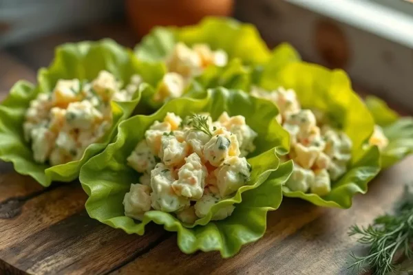 Egg Salad Lettuce Wraps (245 calories, 22g protein)