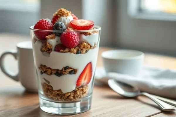 Greek Yogurt Protein Parfait (180 calories, 20g protein)