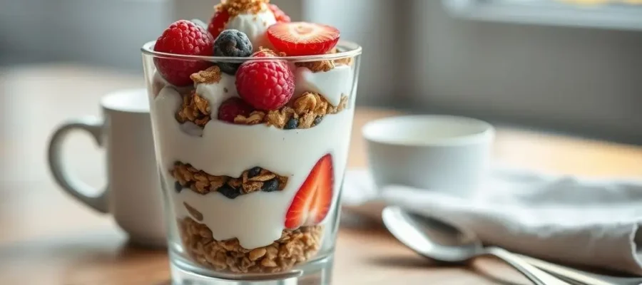 Greek Yogurt Protein Parfait (180 calories, 20g protein)