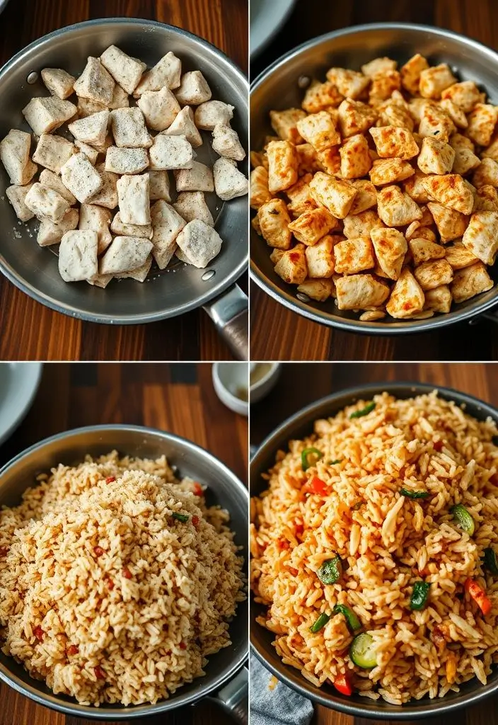 High Protein Crispy Garlic Chicken Fried Rice