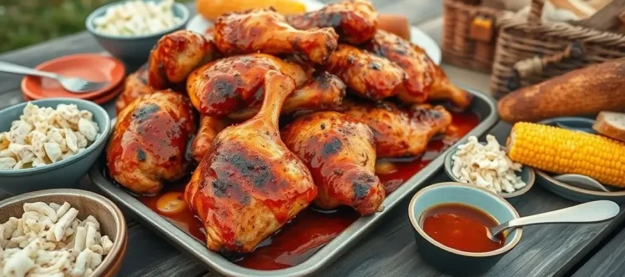 Juicy Grilled Chicken with Homemade Peach BBQ Sauce