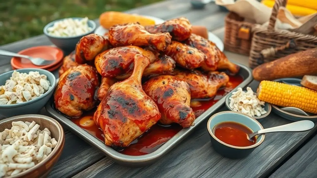Juicy Grilled Chicken with Homemade Peach BBQ Sauce