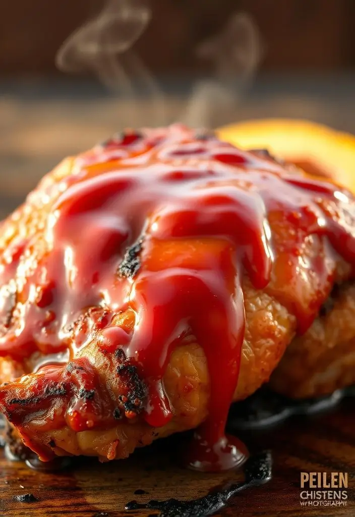 Juicy Grilled Chicken with Homemade Peach BBQ Sauce
