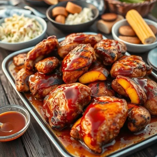 Juicy Grilled Chicken with Homemade Peach BBQ Sauce