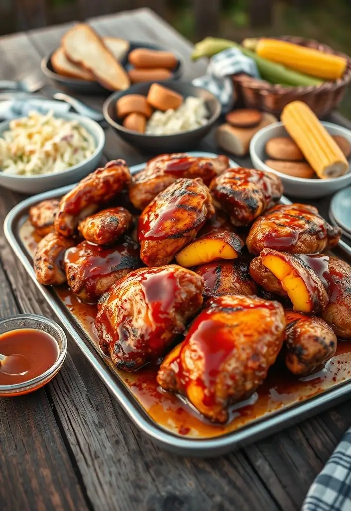 Juicy Grilled Chicken with Homemade Peach BBQ Sauce