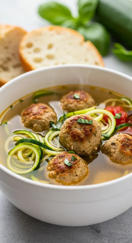 Recipe #10: Turkey Meatball Zucchini Noodle Soup