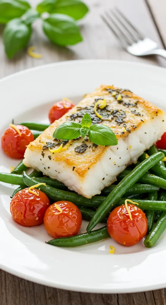 Recipe #13: Italian Herb Baked Cod with Green Beans
